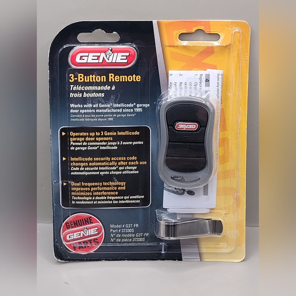 Genie G3T-FR 3-Button Garage Door Remote 37330S Intellicode NEW Open Package